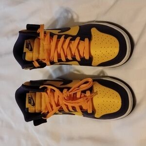 Nike Dunk Hi Retro Yellow and Black High-Top Sneakers, Size: 9.5